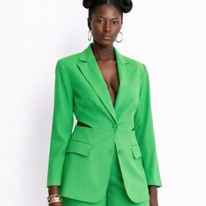 Chic Green Women's Suit Jacket